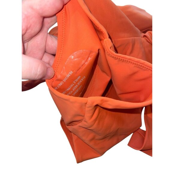 PEGGY HARTANTO Women's Size 4 Orange Cutout Side Tie Swimsuit One Piece READ - Picture 8 of 10